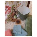 Peacock Shower Curtain w/ Towels, Bath Mats, Trash, Soap Dish & Hamper Peacock Shower Curtain w/ Towels, Bath Mats, Trash, Soap Dish & Hamper