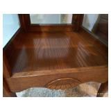(2) Oak Side Tables With Glass-Top and Sides (2) Oak Side Tables With Glass-Top and Sides