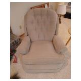 Cream Recliner & Round Side Table Cream Recliner & Round Side Table