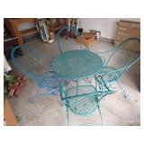 Neat Wrought Iron Patio Table & Spring Bouncy Chairs Neat Wrought Iron Patio Table & Spring Bouncy Chairs