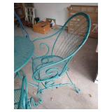 Neat Wrought Iron Patio Table & Spring Bouncy Chairs Neat Wrought Iron Patio Table & Spring Bouncy Chairs