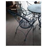 Neat Wrought Iron Patio Table & Spring Bouncy Chairs Neat Wrought Iron Patio Table & Spring Bouncy Chairs