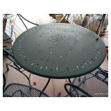 Neat Wrought Iron Patio Table & Spring Bouncy Chairs Neat Wrought Iron Patio Table & Spring Bouncy Chairs