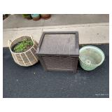 Outside Storage Bin, Planters & Basket Planter Outside Storage Bin, Planters & Basket Planter