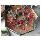 Tall Christmas Tree Topiary, Three Large Wreaths Tall Christmas Tree Topiary, Three Large Wreaths