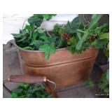 Copper Pot Planter & Large Oval Pot w/ Lid & Stand Copper Pot Planter & Large Oval Pot w/ Lid & Stand