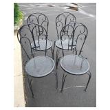 Four Black Metal Patio Chairs Four Black Metal Patio Chairs