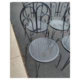 Four Black Metal Patio Chairs Four Black Metal Patio Chairs