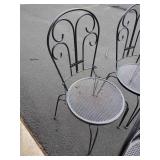 Four Black Metal Patio Chairs Four Black Metal Patio Chairs