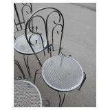 Four Black Metal Patio Chairs Four Black Metal Patio Chairs