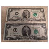 (2) 1976 $2 Notes (2) 1976 $2 Notes