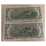 (2) 1976 $2 Notes (2) 1976 $2 Notes