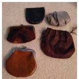 (5) Small Antique Coin Purses (5) Small Antique Coin Purses