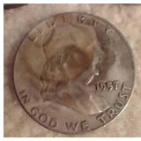 (3) Franklin Silver Half Dollars (3) Franklin Silver Half Dollars