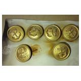 (6) Vintage Navy Buttons (6) Vintage Navy Buttons