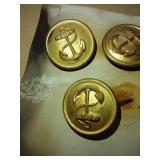 (6) Vintage Navy Buttons (6) Vintage Navy Buttons