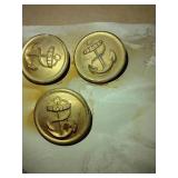 (6) Vintage Navy Buttons (6) Vintage Navy Buttons
