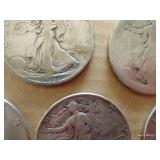 (5) Walking Liberty Half Dollars (5) Walking Liberty Half Dollars