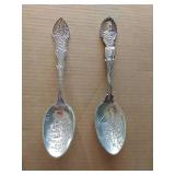 (2) Beautiful Antique Decorative Sterling Silver Spoons (2) Beautiful Antique Decorative Sterling Silver Spoons