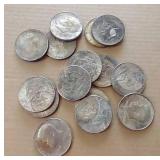 (15) 1964 90% Silver Kennedy Half Dollars (15) 1964 90% Silver Kennedy Half Dollars