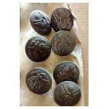(7) WW1 Army Buttons (7) WW1 Army Buttons