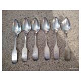 (6) Large "Coin" Silver Spoons (6) Large "Coin" Silver Spoons