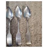 (6) Large "Coin" Silver Spoons (6) Large "Coin" Silver Spoons