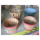 (CSB) 4 Vintage Wooden Bushel 1 Has... (CSB) 4 Vintage Wooden Bushel 1 Has...
