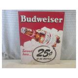 (FS) Budweiser Metal Sign 16" x 12 ... (FS) Budweiser Metal Sign 16" x 12 ...