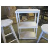 (RMC) 3 Stools and Small Shelf... (RMC) 3 Stools and Small Shelf...