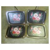 (C-2) 4 Vintage Metal Lap Trays and... (C-2) 4 Vintage Metal Lap Trays and...