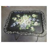 (C-2) 4 Vintage Metal Lap Trays and... (C-2) 4 Vintage Metal Lap Trays and...