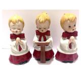 Three Porcelain Homco Choir Kids