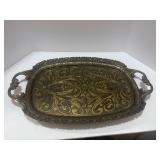 Vintage Brass Tray Made in Italy 14"
