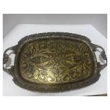 Vintage Brass Tray Made in Italy 14"