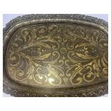 Vintage Brass Tray Made in Italy 14"