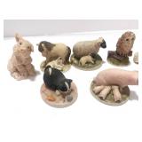 9 Hand Painted Farm Animal Figurines made in Scotland
