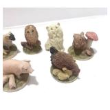 9 Hand Painted Farm Animal Figurines made in Scotland