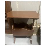 Vintage Side Table with Magazine Rack 16"