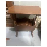 Vintage Side Table with Magazine Rack 16"