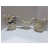 Vintage Rabbit Pitcher, White Pitcher and Gravy Boat