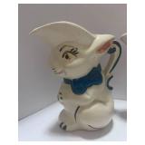 Vintage Rabbit Pitcher, White Pitcher and Gravy Boat