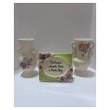Two Royal Copley Vases and A Planter