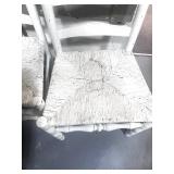 Two Vintage Wooden Chairs with Weaved Seats