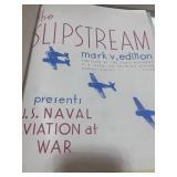 1944 The Slipstream US Naval Aviation at War Book, Navy Flyers Creed and 1943 Navy Platoon 43J Picture