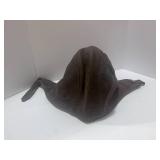 Brown Leather Aviator Skull Cap Made in USA Size S-M