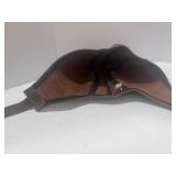 Brown Leather Aviator Skull Cap Made in USA Size S-M