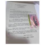 1935 HJ Heinz Company Modern Aviation Stamp Card Booklet Letter and 2 Stamps