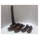 Cobblers Cast Iron Set, Boot She 4 Anvil Forms w 11 1/2" Stand