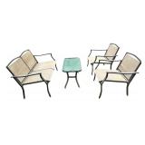 Staton 4-piece Patio Furniture Conversation Set, Beige, Metal by Mainstay ** Staton 4-piece Patio Furniture Conversation Set, Beige, Metal by Mainstay **